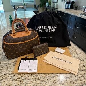 Authentic Louis Vuitton Monogram Handbag Purse & Wallet Set,Tags, Made in France